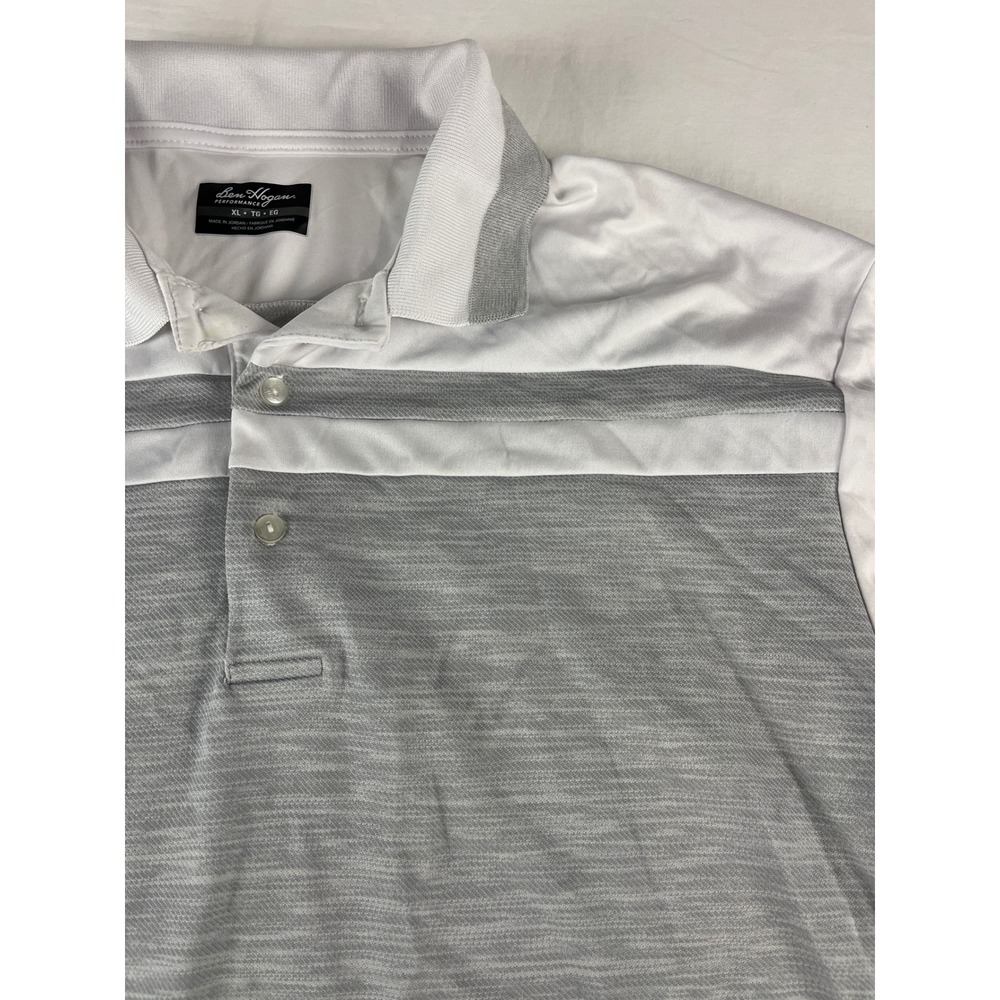 Ben Hogan‎ Performance Golf Polo Shirt Mens XL Short Sleeve Gray White